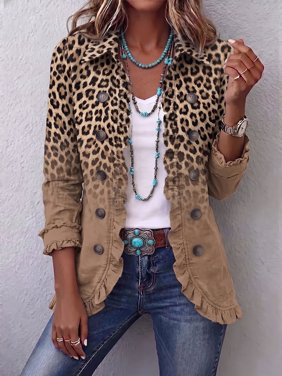 Natalia | Chaqueta con volantes en degradado leopardo vintage - Isabel de Sevilla