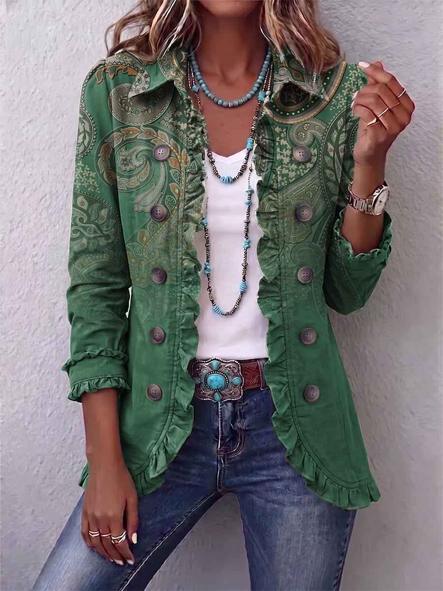 Montserrat | Chaqueta con volantes y estampado paisley bohemio - Isabel de Sevilla