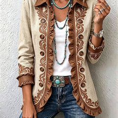 Blanca | Chaqueta vintage bohemia con volantes florales - Isabel de Sevilla