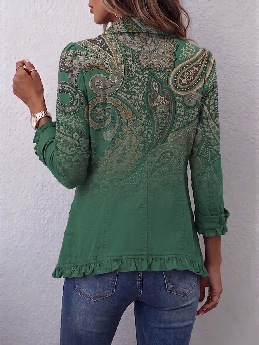 Montserrat | Chaqueta con volantes y estampado paisley bohemio - Isabel de Sevilla