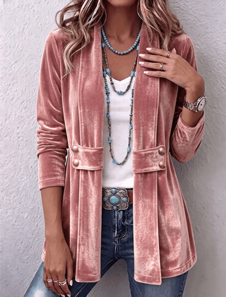 Leonor | Chaqueta abierta de manga larga con botón vintage en la solapa - Isabel de Sevilla