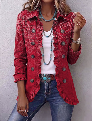 Nieves | Chaqueta con volantes y estampado paisley degradado bohemio - Isabel de Sevilla
