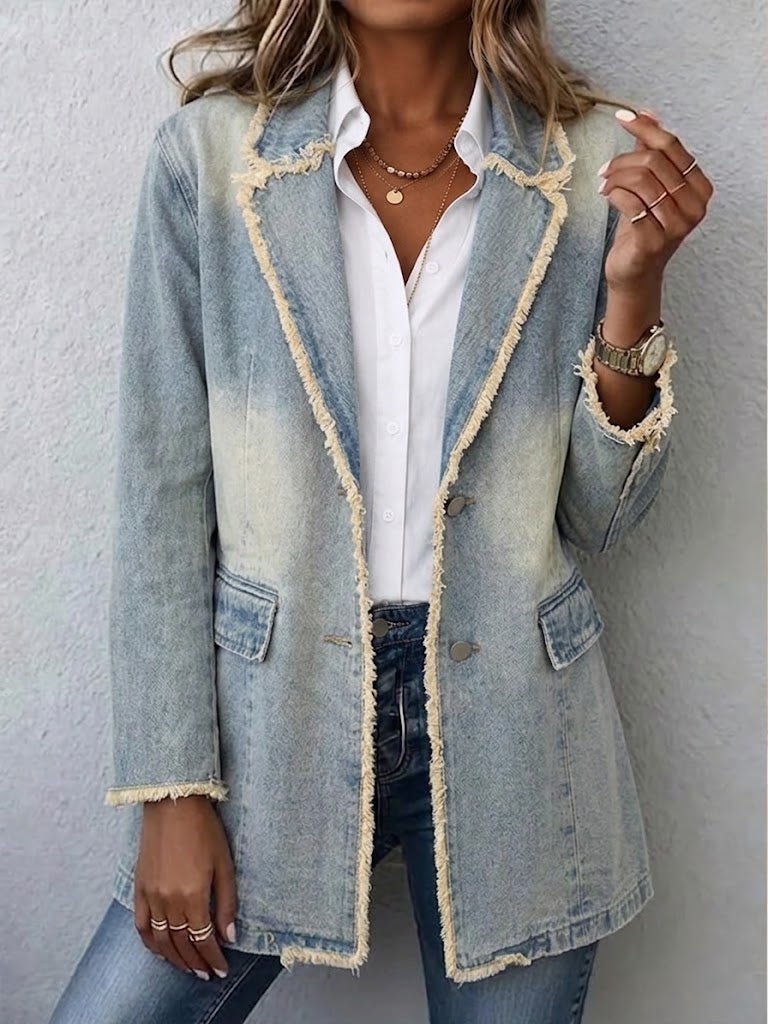 Verónica | Blazer de gran tamaño estilo vintage con bordes deshilachados - Isabel de Sevilla