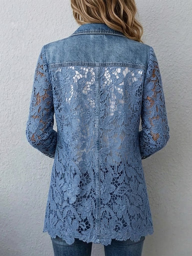 Marisol | Chaqueta Blazer con Paneles de Encaje Floral - Isabel de Sevilla