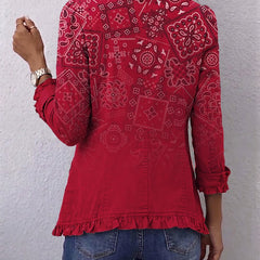 Nieves | Chaqueta con volantes y estampado paisley degradado bohemio - Isabel de Sevilla