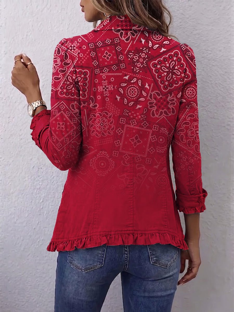 Nieves | Chaqueta con volantes y estampado paisley degradado bohemio - Isabel de Sevilla