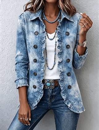 Lorena | Chaqueta vintage con estampado botánico y volantes en estilo bohemio - Isabel de Sevilla