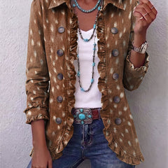 Salomé | Chaqueta con volantes de estampado animal bohemio - Isabel de Sevilla