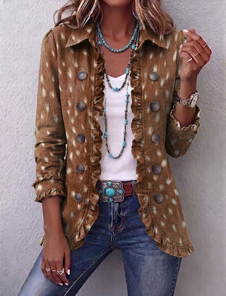 Salomé | Chaqueta con volantes de estampado animal bohemio - Isabel de Sevilla