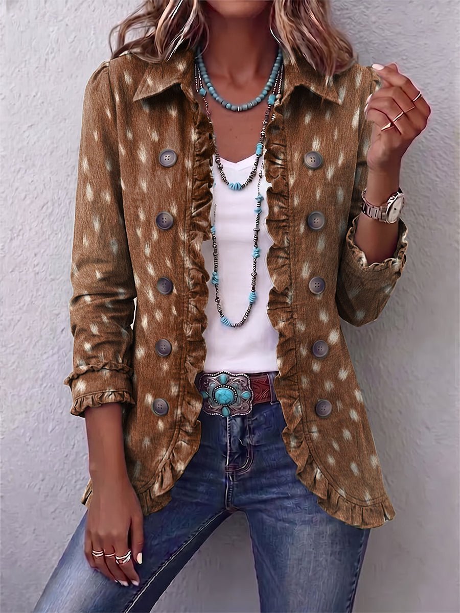 Salomé | Chaqueta con volantes de estampado animal bohemio - Isabel de Sevilla
