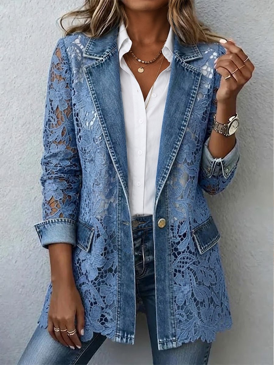 Marisol | Chaqueta Blazer con Paneles de Encaje Floral - Isabel de Sevilla