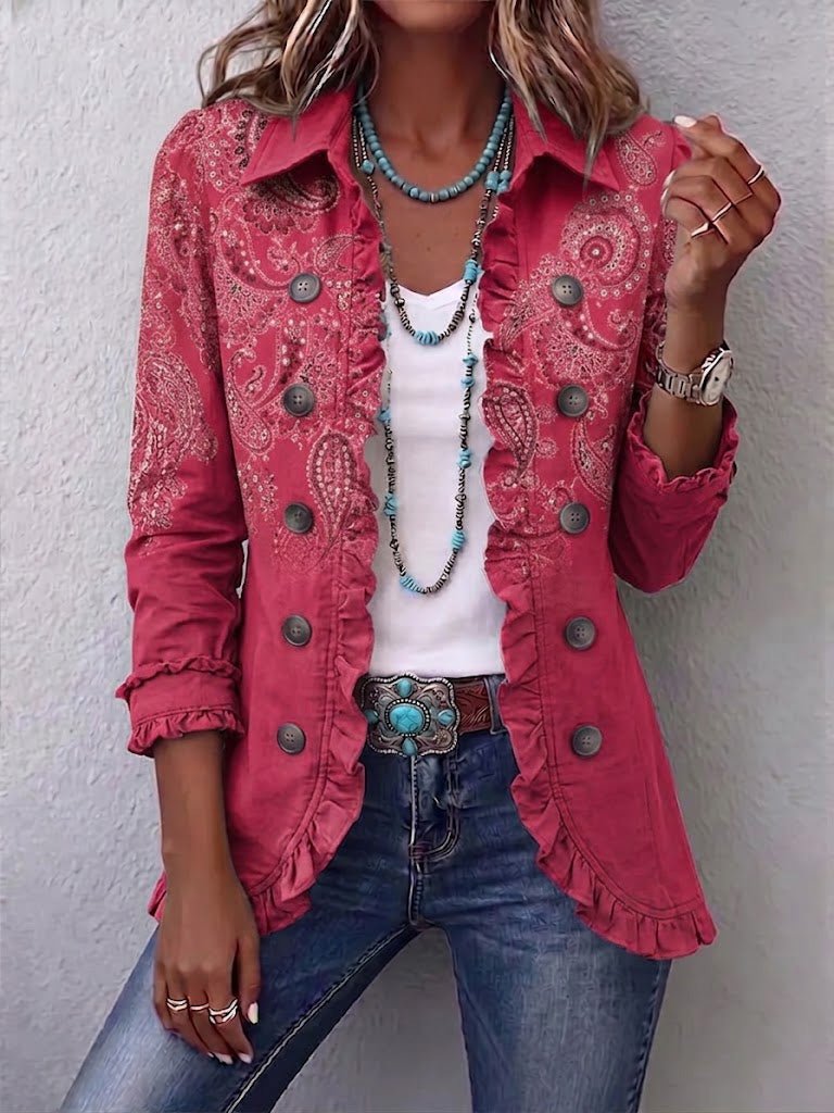 Manuela | Chaqueta con volantes de estampado paisley vintage - Isabel de Sevilla