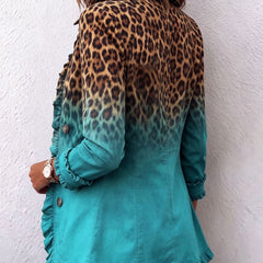 Rosa | Chaqueta blazer con volantes en degradado de leopardo - Isabel de Sevilla