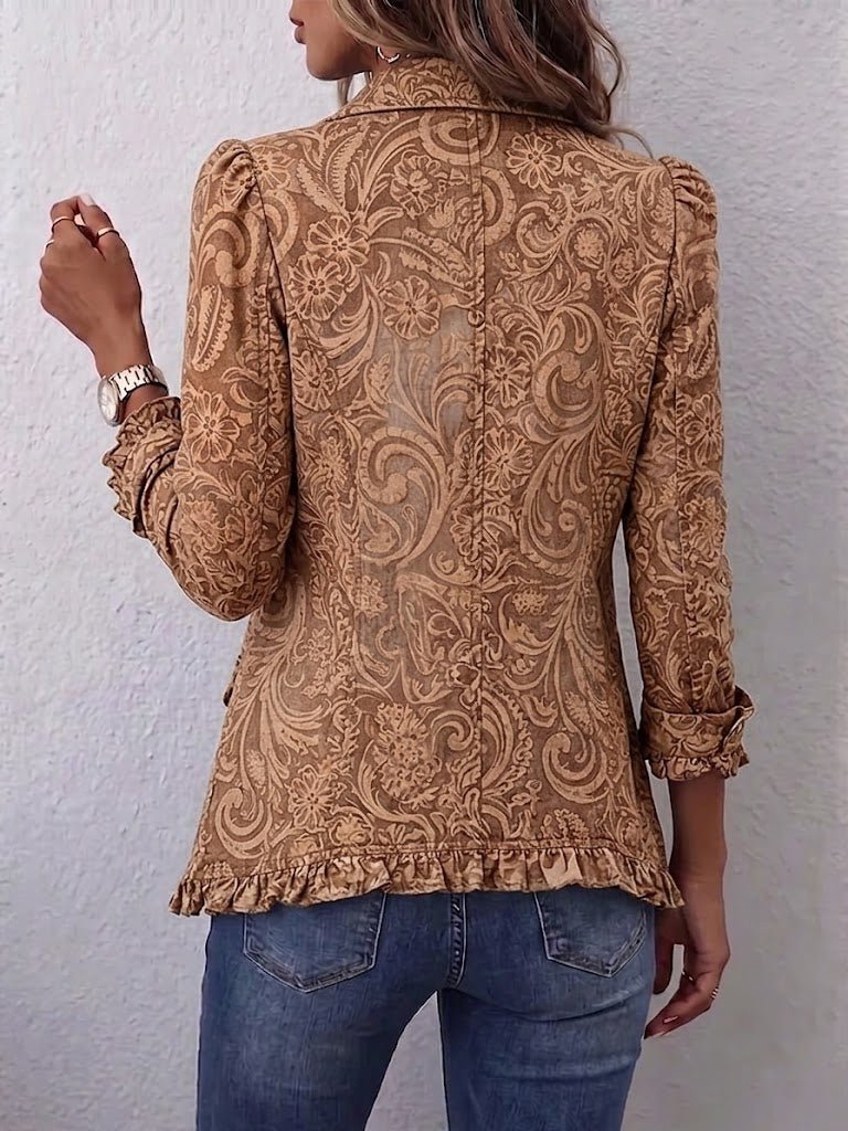 Consuelo | Chaqueta con volantes de estampado floral bohemio vintage - Isabel de Sevilla