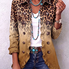 Rosa | Chaqueta blazer con volantes en degradado de leopardo - Isabel de Sevilla