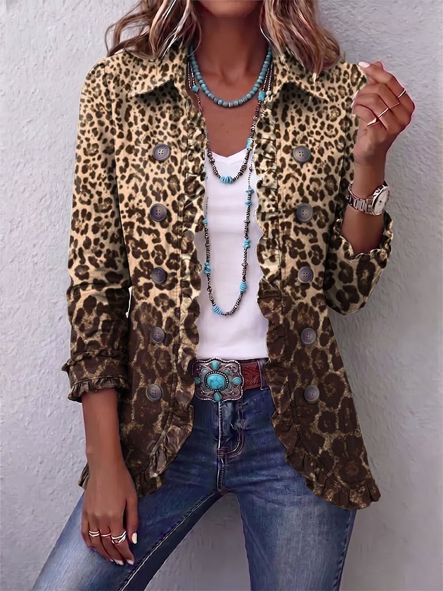 Esperanza | Chaqueta con volantes de estampado de leopardo - Isabel de Sevilla