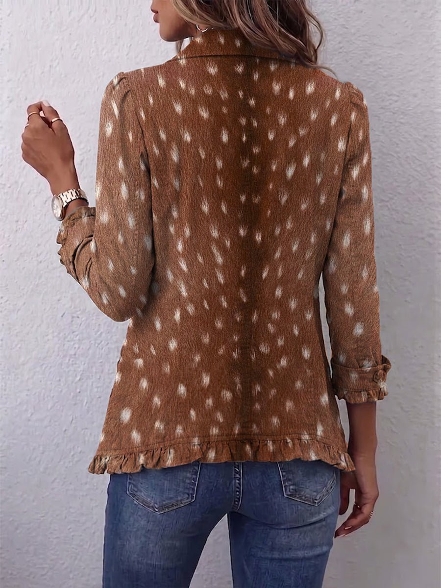 Salomé | Chaqueta con volantes de estampado animal bohemio - Isabel de Sevilla