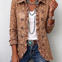 Consuelo | Chaqueta con volantes de estampado floral bohemio vintage - Isabel de Sevilla