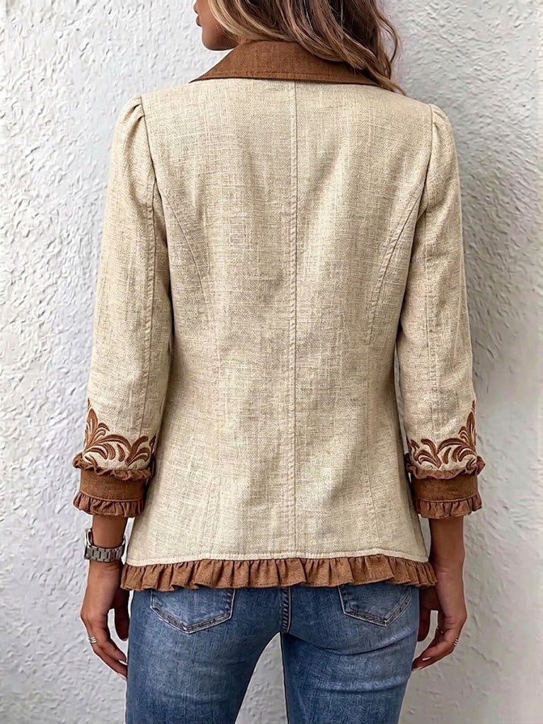 Blanca | Chaqueta vintage bohemia con volantes florales - Isabel de Sevilla