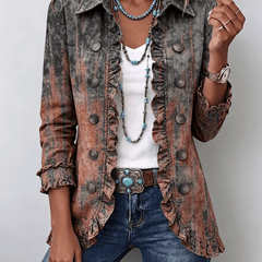 Reyes | Chaqueta de volantes con estampado texturizado en degradado vintage - Isabel de Sevilla