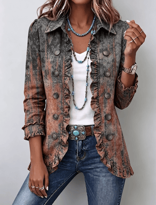 Reyes | Chaqueta de volantes con estampado texturizado en degradado vintage - Isabel de Sevilla