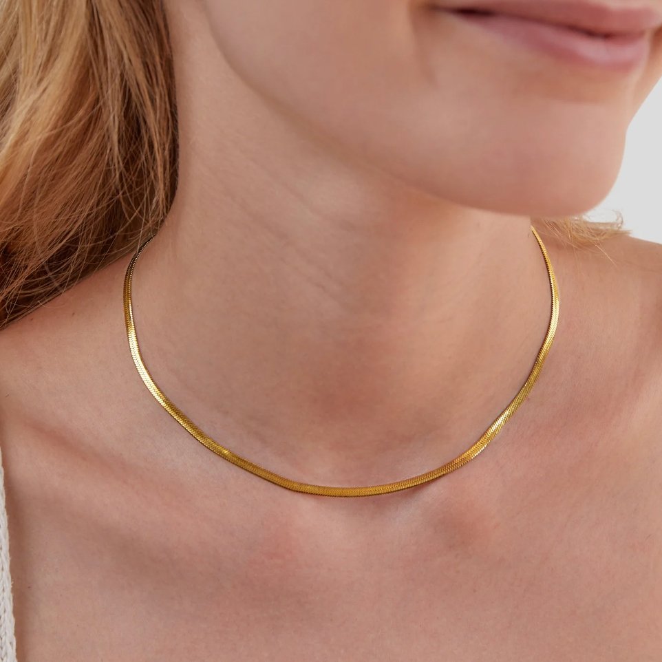Collar Sarya Snake Chain Gold (37+8 cm) - Isabel de Sevilla