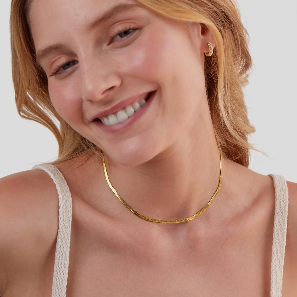 Collar Sarya Snake Chain Gold (37+8 cm) - Isabel de Sevilla