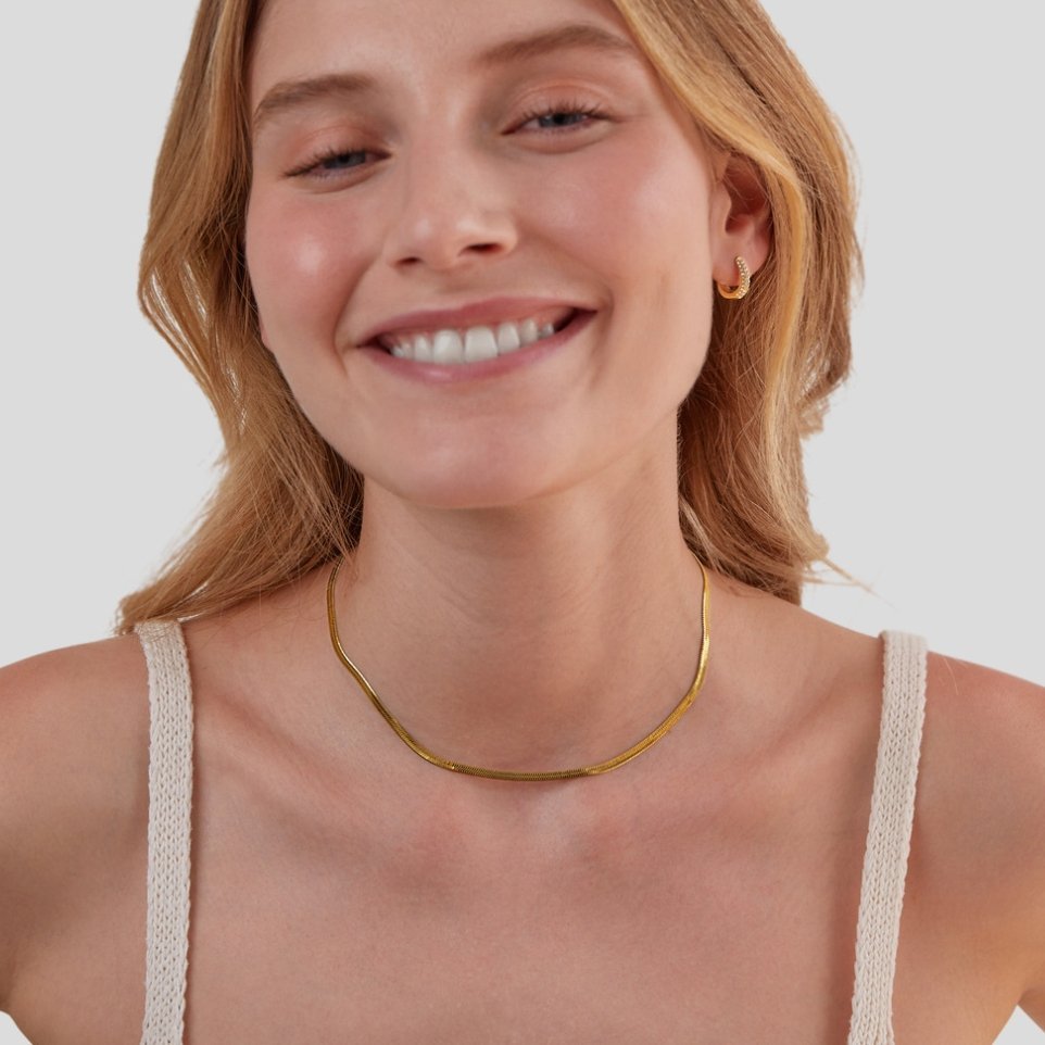 Collar Sarya Snake Chain Gold (37+8 cm) - Isabel de Sevilla