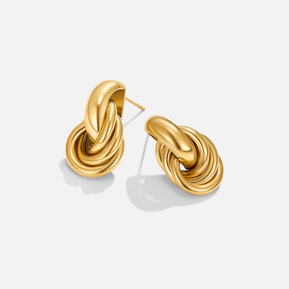 Pendientes de Aro Sofia Twisted Gold (22 mm) - Isabel de Sevilla