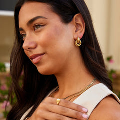 Pendientes de Aro Sofia Twisted Gold (22 mm) - Isabel de Sevilla