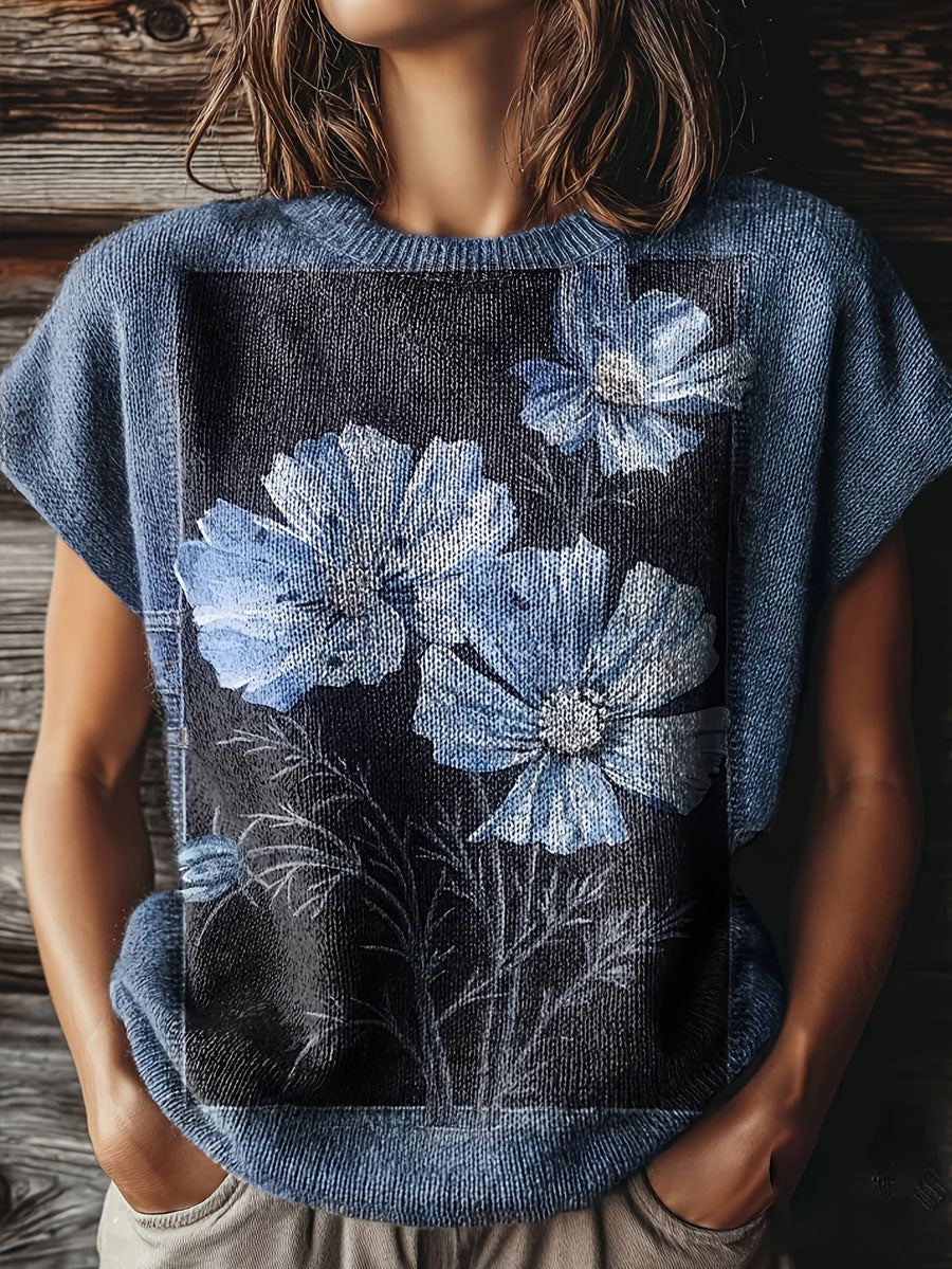 Women's Floral Art Retro Printed Tops