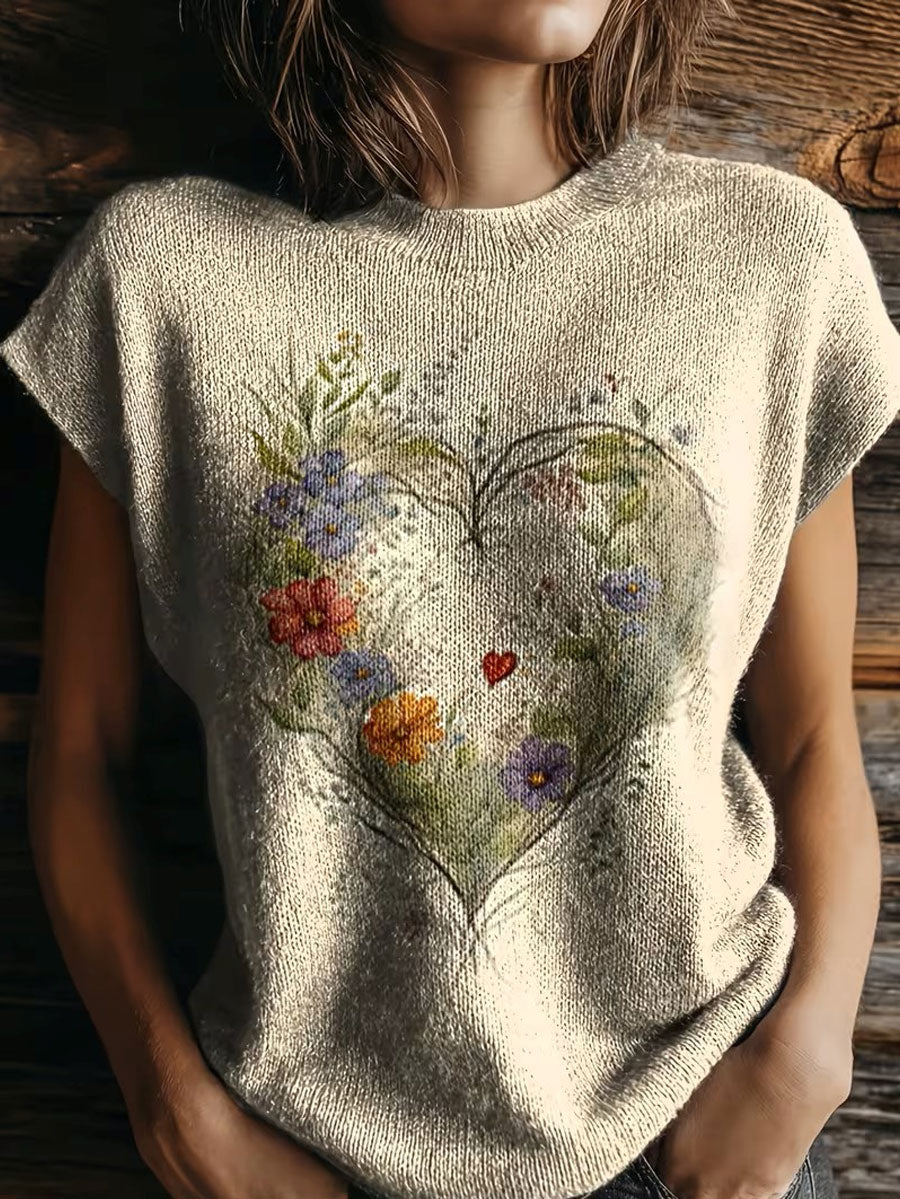 Women's Floral Art Retro Printed Tops