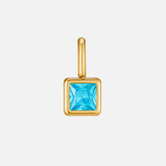 Collar con Colgante Cuadrado Birthstone (Piedra de Nacimiento) - Isabel de Sevilla
