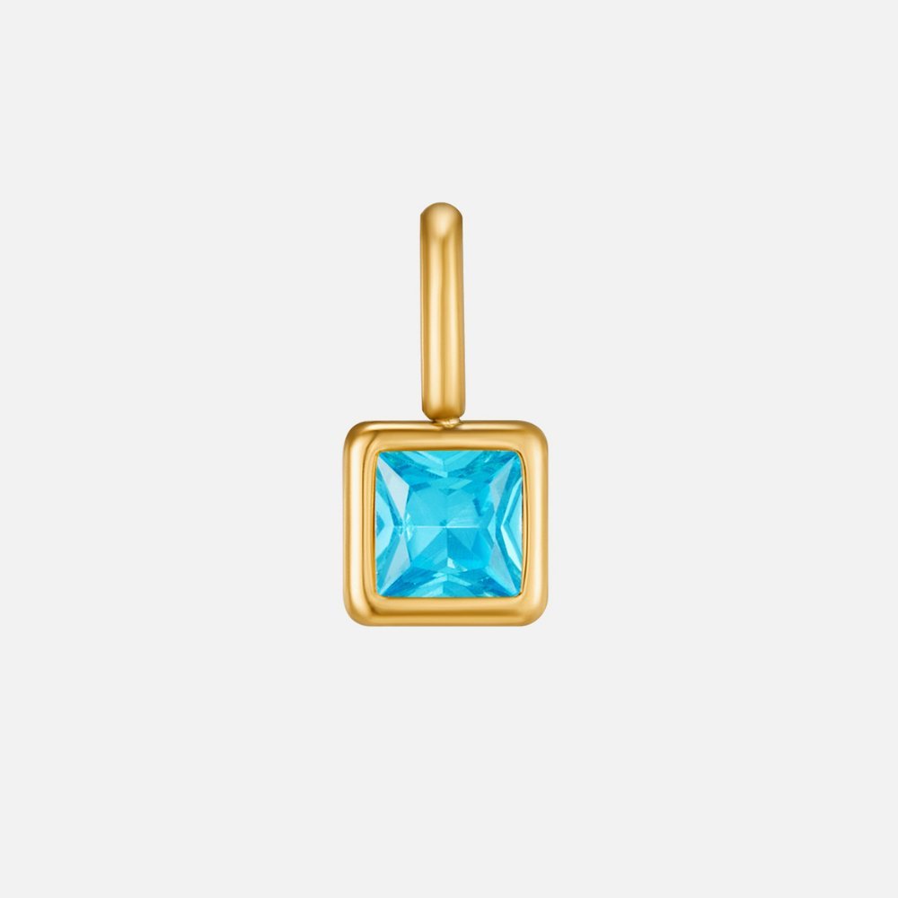 Collar con Colgante Cuadrado Birthstone (Piedra de Nacimiento) - Isabel de Sevilla