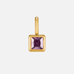 Collar con Colgante Cuadrado Birthstone (Piedra de Nacimiento) - Isabel de Sevilla