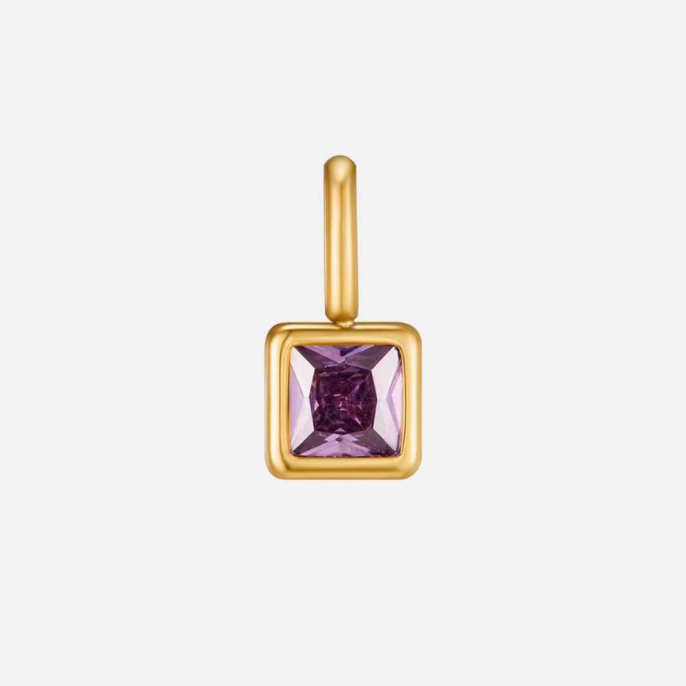 Collar con Colgante Cuadrado Birthstone (Piedra de Nacimiento) - Isabel de Sevilla