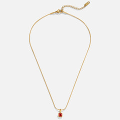 Collar con Colgante Cuadrado Birthstone (Piedra de Nacimiento) - Isabel de Sevilla