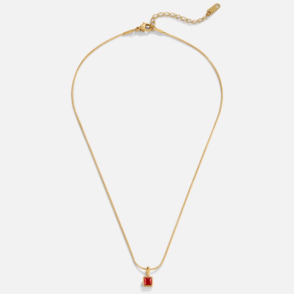 Collar con Colgante Cuadrado Birthstone (Piedra de Nacimiento) - Isabel de Sevilla